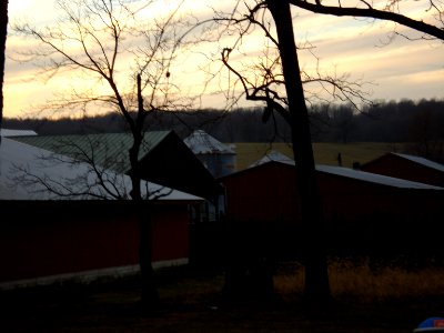 Sunset, Dusk, Farm