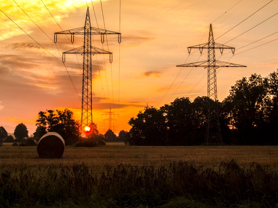 Sunset dusk field