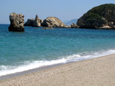 Aegean sea, Seashore, Sea on the rocks photo