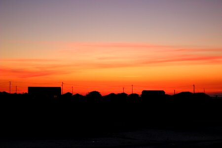 Shadows orange sky