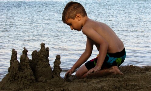 Child summer beach