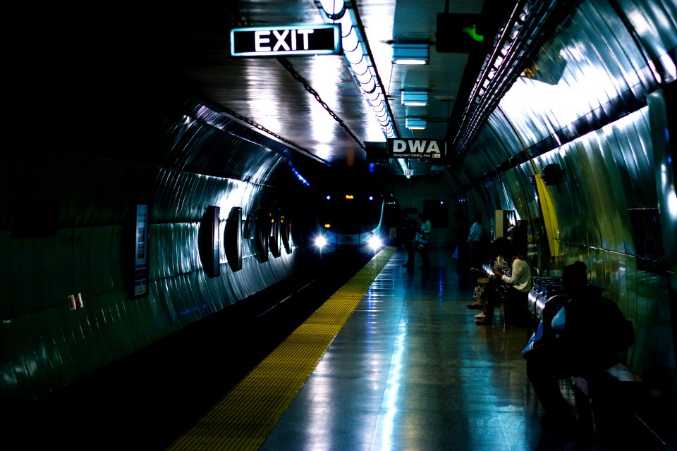 St patrick station  southbound platform, Canada, Train