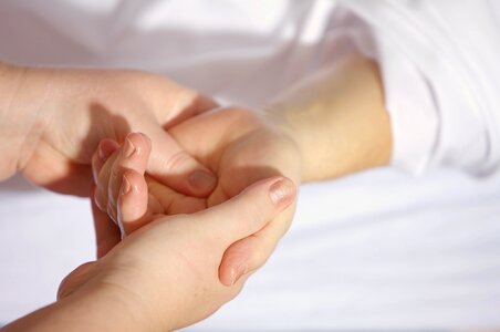 Hand wrist hand massage photo