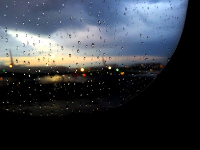 Raindrop, Sunset, Airplane