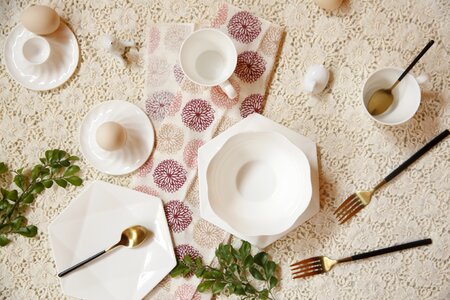 White tableware western-style