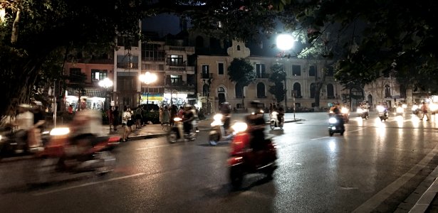 Motorcycle, Night riding, Vietnam photo