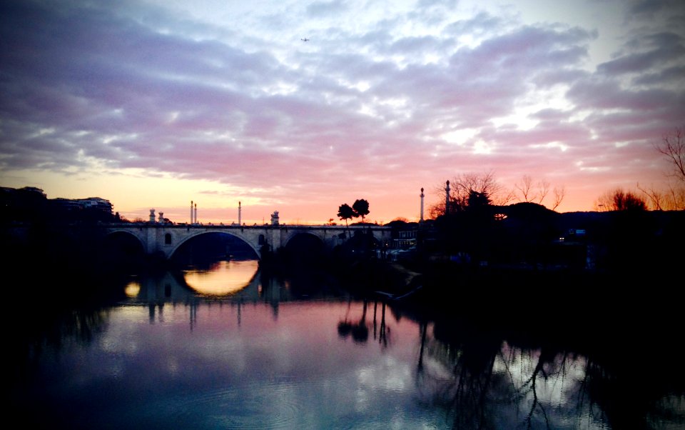 Milvio bridge, Rome, Italy