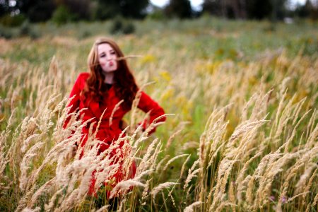 Beige, Red, Coat