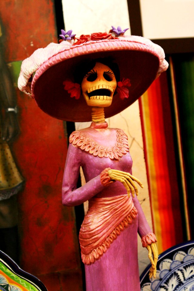 Sugar skull, Mexican blanket, Mexico
