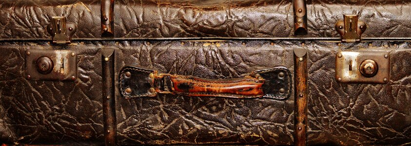 Ancient brown leather photo
