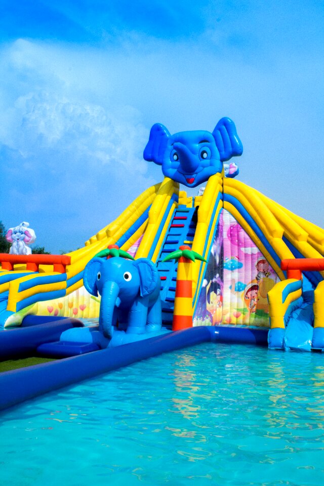 Waterslide amusement park elephant