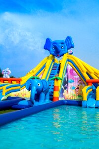 Waterslide amusement park elephant