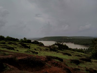 Chapora river, India, Rain photo