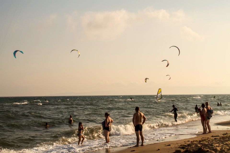 Crimean peninsula, Beach, Windsurfer
