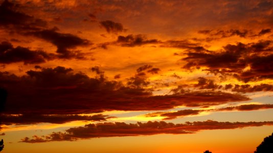 Orange, Clouds, Sunset