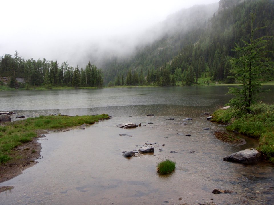 Water, Mountainside, Stones
