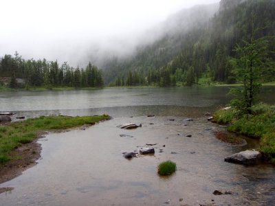 Water, Mountainside, Stones