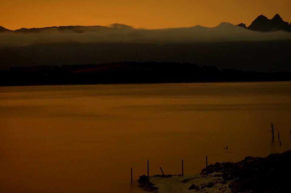Theewaters nature reserve, South africa, Theewaterskloof dam at night
