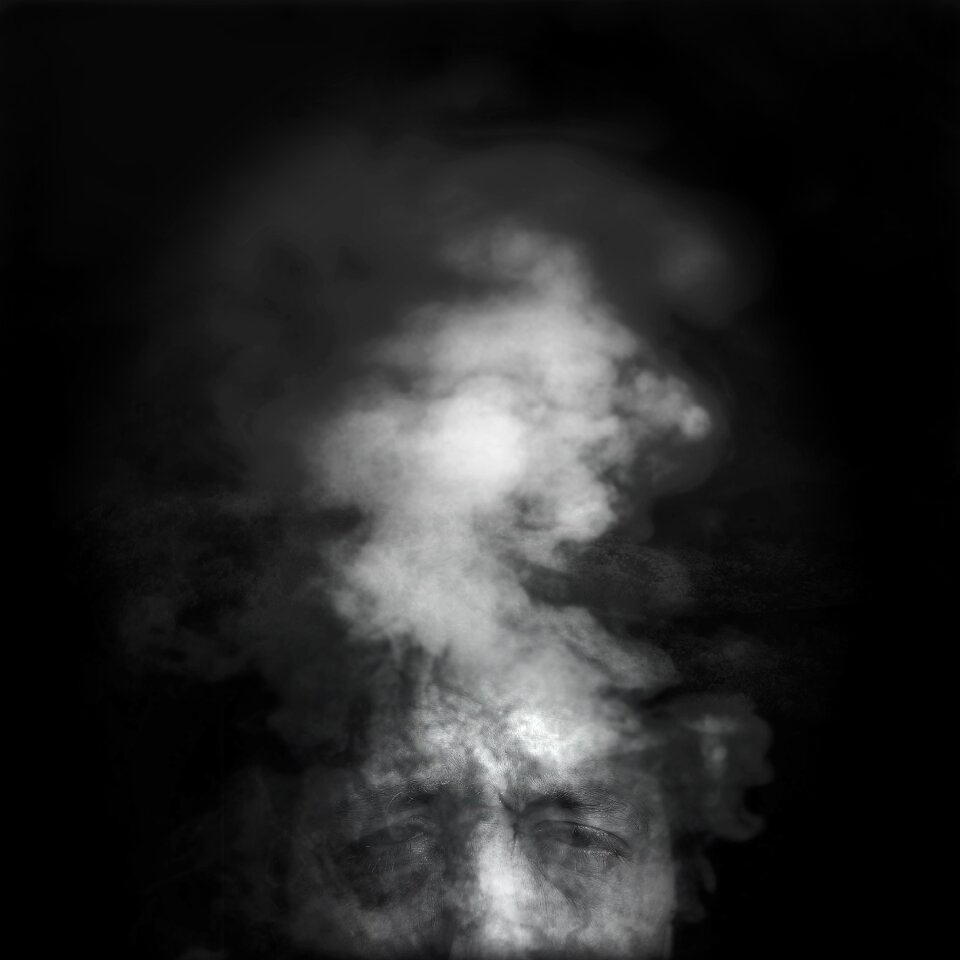 Man blur smoke