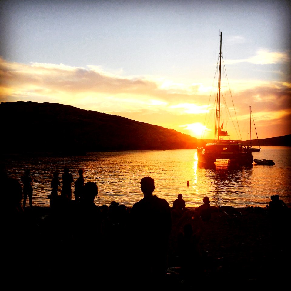Sunset, Beach party, Boat