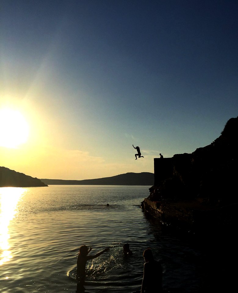 Sunset, Jump, Greece