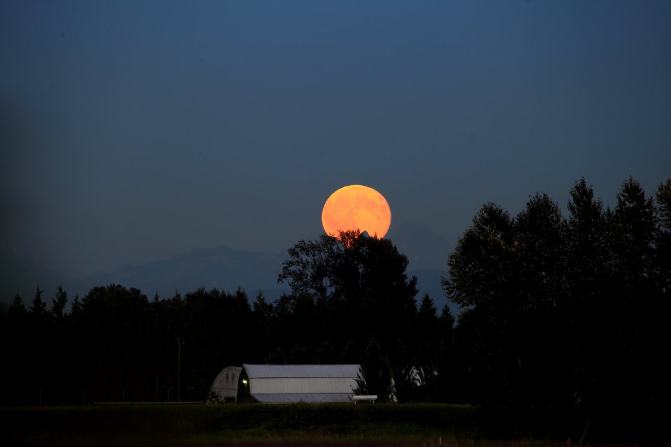 Pitt lake, Canada, Harvest moon