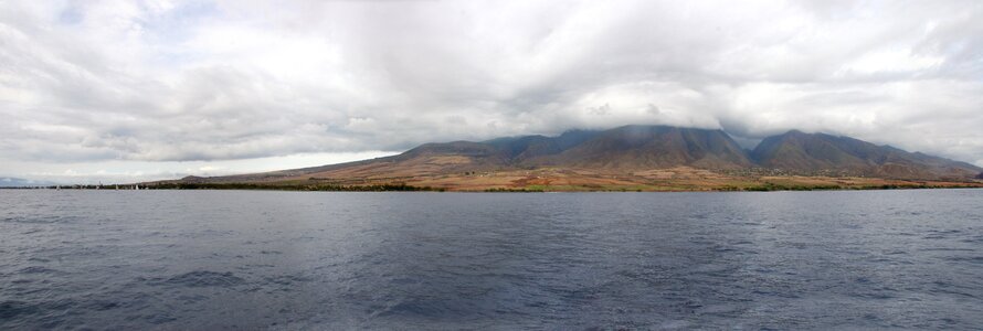 Boat clouds hawaii photo