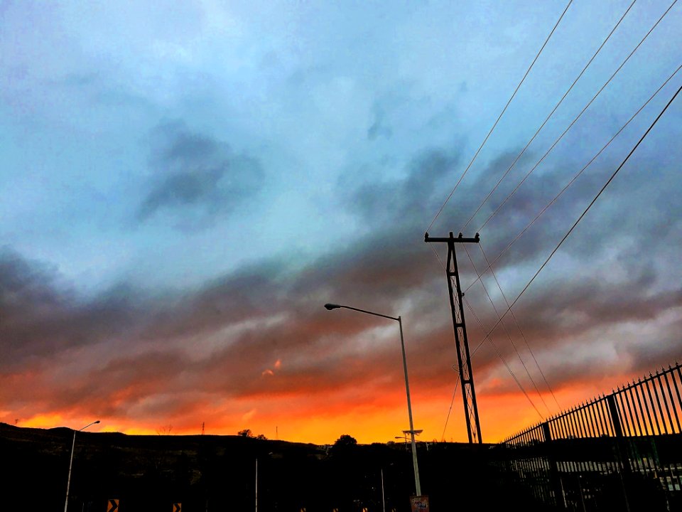 Road, Sky, Burning