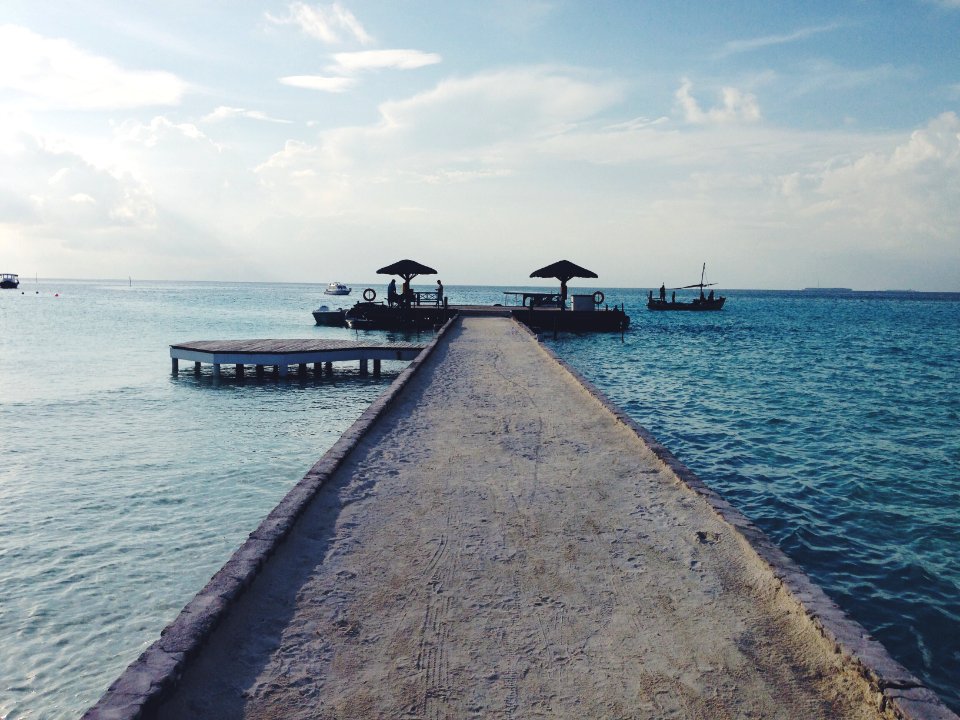 Maldives, Walkway, Boats