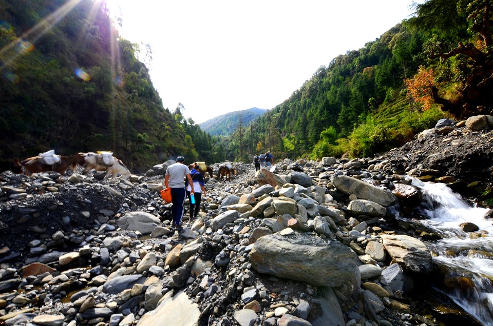 India, Mountains, River