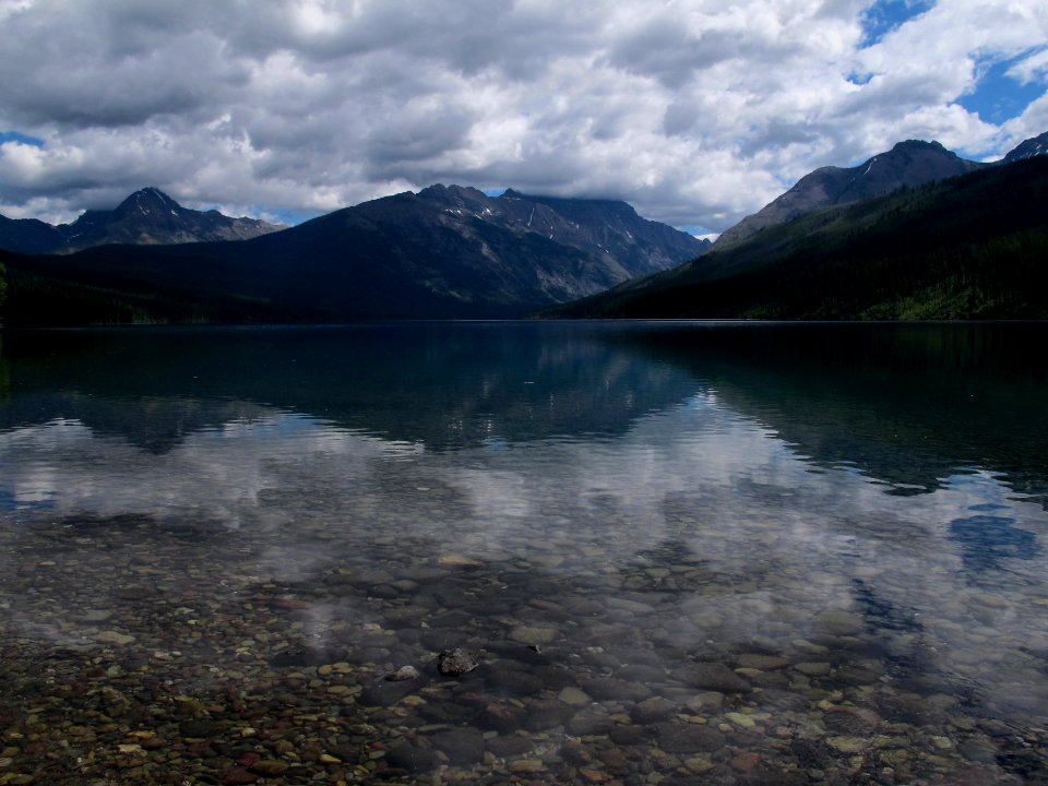 Glacier national park, Stones, Clouds