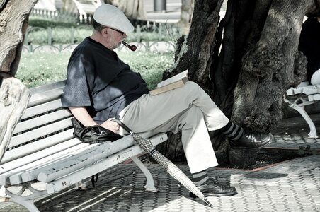 Umbrella peaceful person