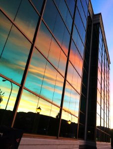 Glass, Reflection, City