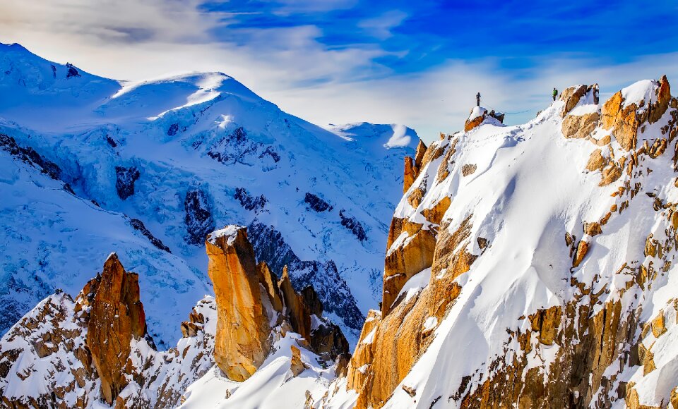 Mountain climbing figures chamonix