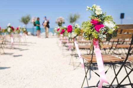Blossom bouquets chairs photo