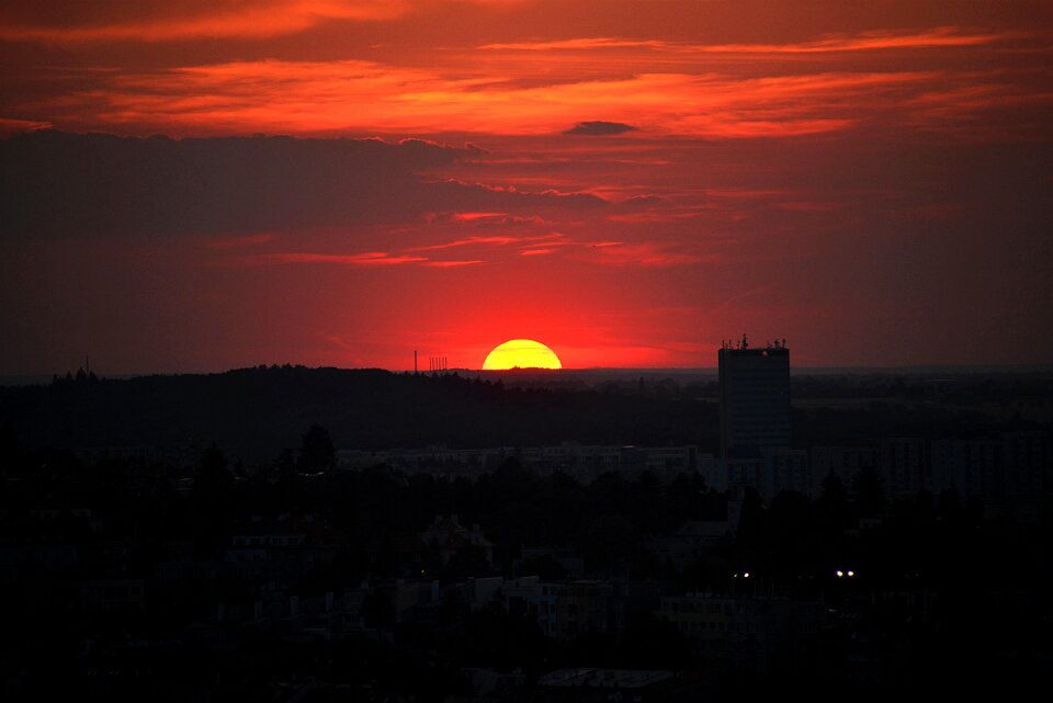 Prague afterglow evening sky