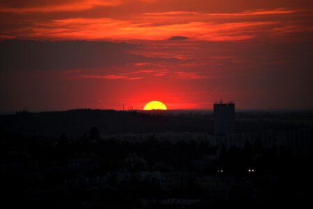 Prague afterglow evening sky