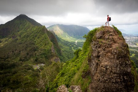 Hiking landscape man photo