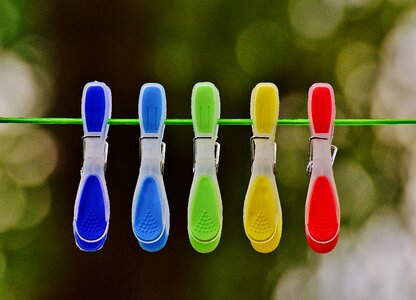 Clothespins leash colorful