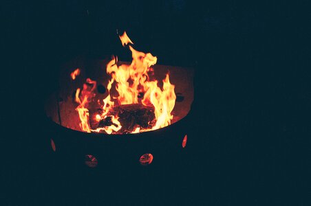 Fire pit fireplace flames photo