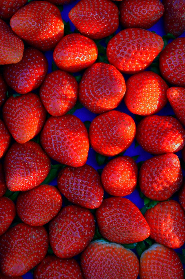 Red strawberries food spring