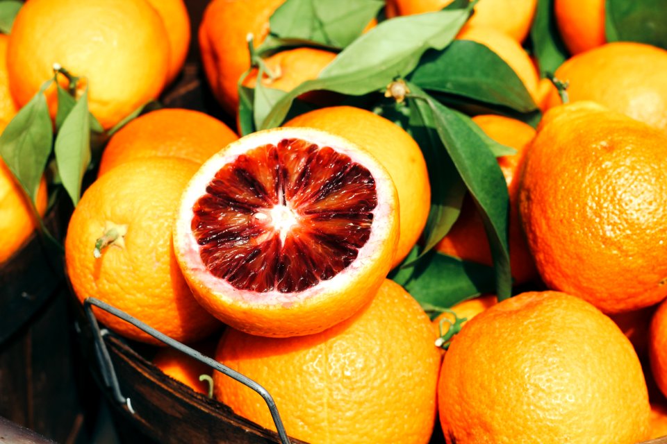 Basket of blood oranges 