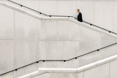Businessman on stairs 