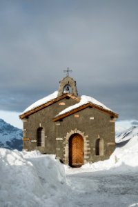 Chapel in the snow photo