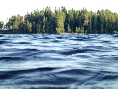 Choppy lake surface 
