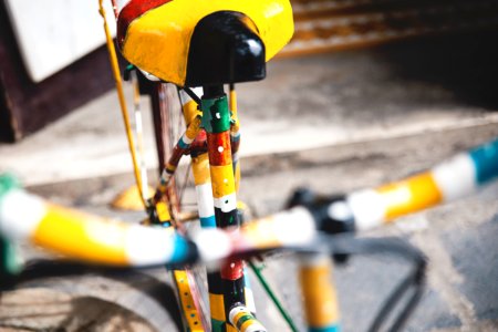 Colorful striped bike 