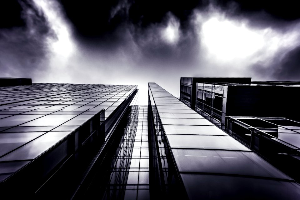 Dark glass facade 