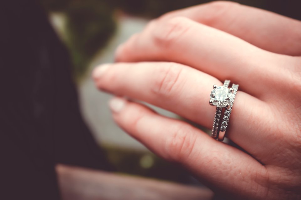 Engagement ring on Vancouver bride 