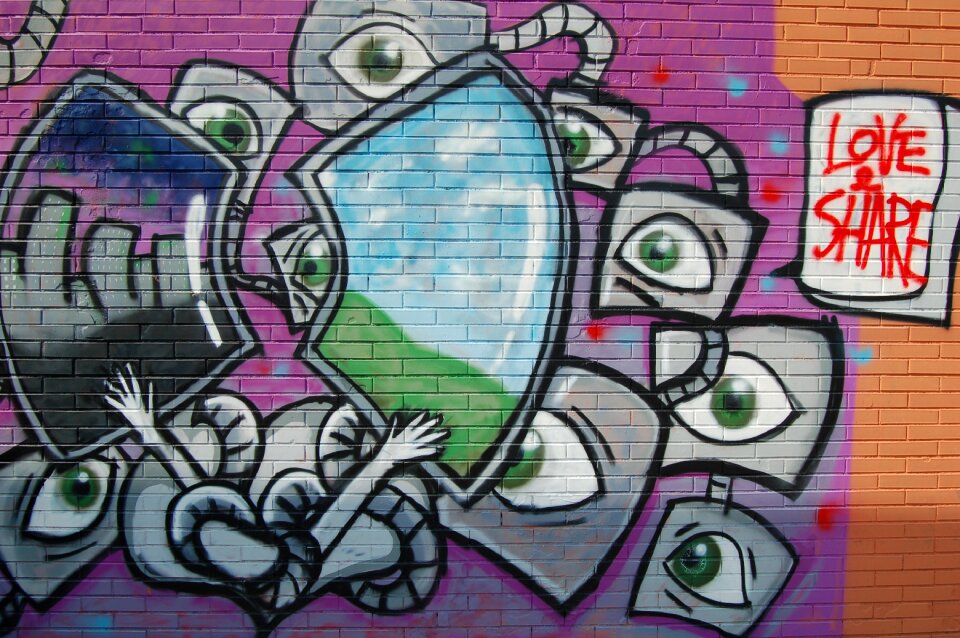 Mural street art wall
