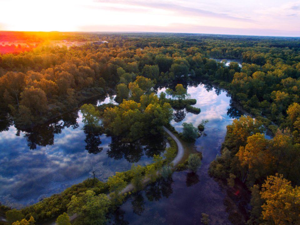 Otisville river road sunset from above 